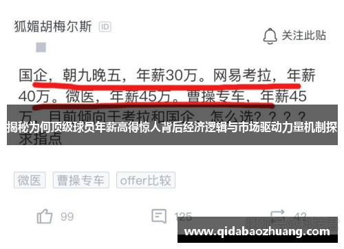 揭秘为何顶级球员年薪高得惊人背后经济逻辑与市场驱动力量机制探